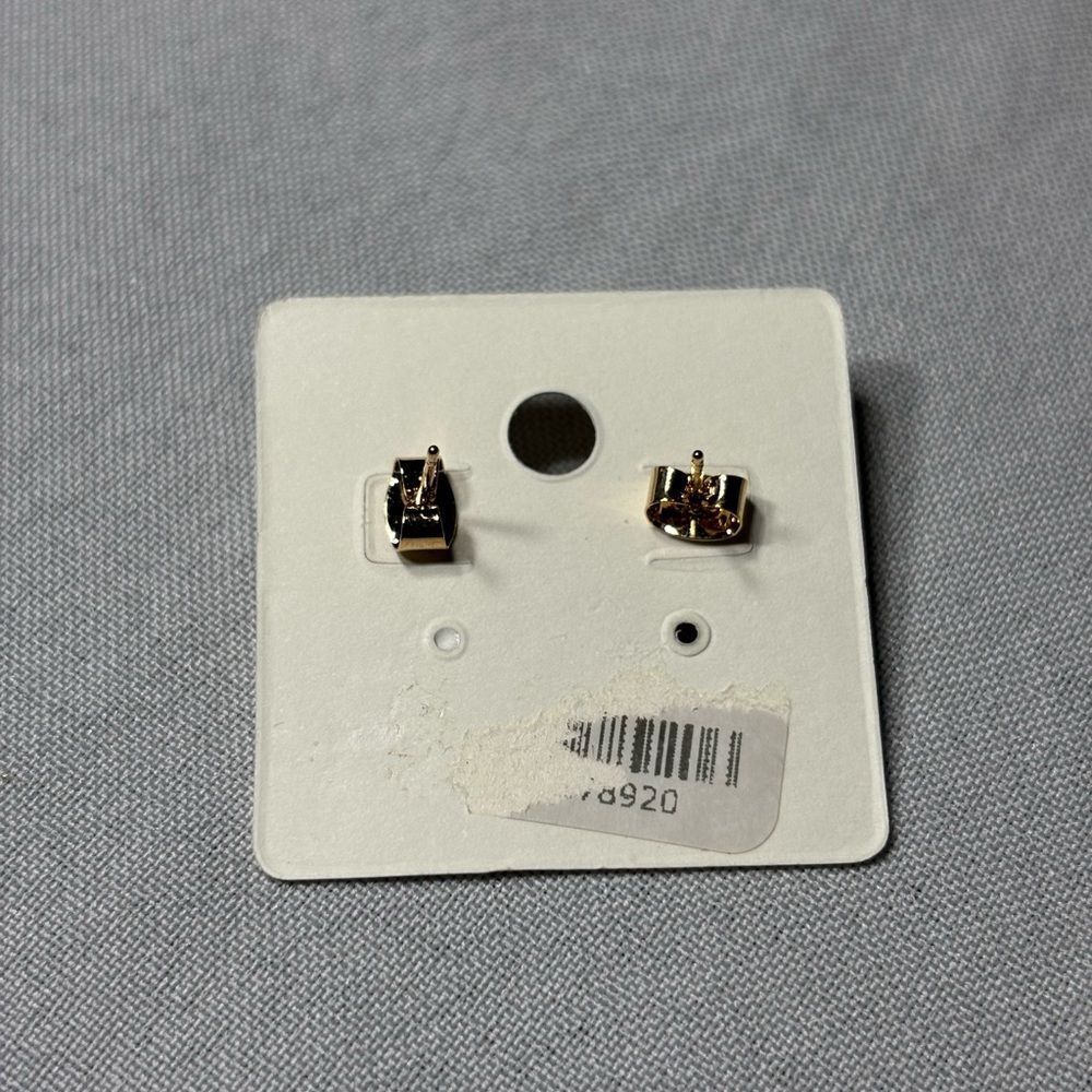 New! 14K Yellow Gold Dipped Hypoallergenic Stud Earrings - Picture 3 of 4